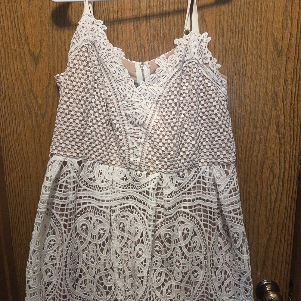 City Chic Brand Size 20 White Lace Overlay Dress